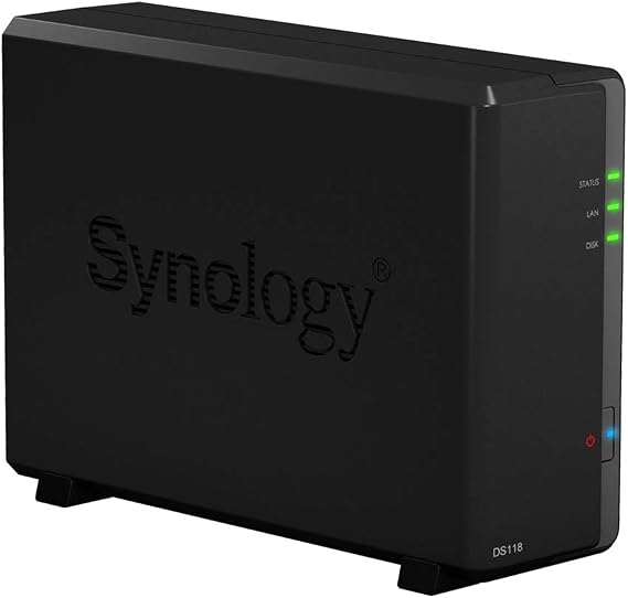Synology DiskStation DS118 NAS Server with RTD1296 1.4GHz CPU, 1GB Memory, 16TB HDD Storage, 1 x 1GbE LAN Port, DSM Operating System