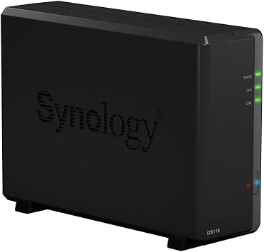 Synology DiskStation DS118 NAS Server with RTD1296 1.4GHz CPU, 1GB Memory, 16TB HDD Storage, 1 x 1GbE LAN Port, DSM Operating System