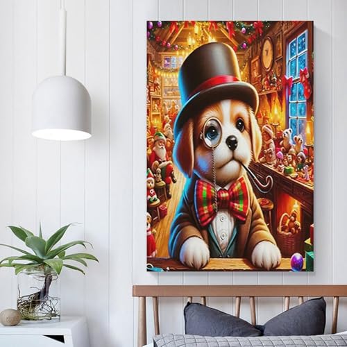 Chiot murale Noël affiche moderne impression sur toile grand format salon - 5