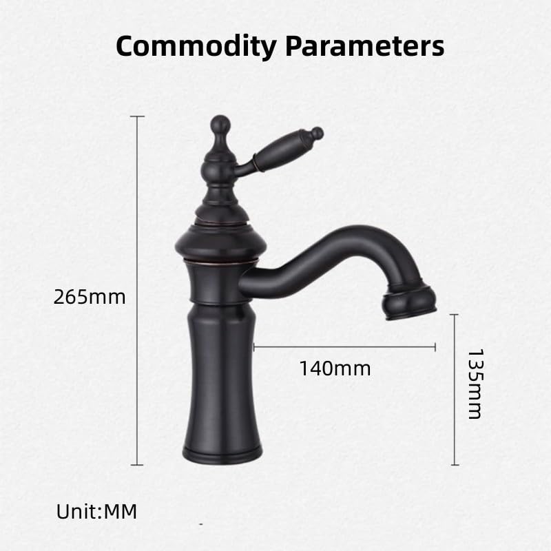 Robinet de lavabo à grande ouverture coudée pour mitigeur eau chaude froide - 2
