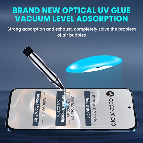 Image of ArmourPro UV Privacy Tempered Glass Screen Protector for Motorola Edge 70 Pro (6.8 Inch, Pack of 2) Full Edge to Edge Coverage | Anti-Spy /Anti-Peeping, 9H Hardness, Protection