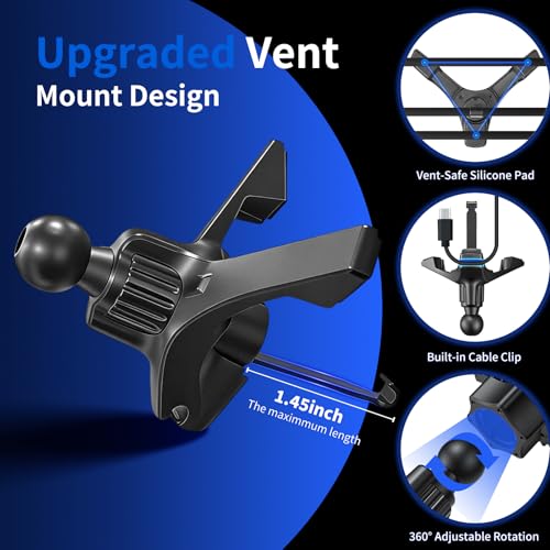 Image of Magnetic Phone Holders for Your Car, Magsafe Cooling Car Mount Charger, Vent & Dashboard Cell Phone Mount, 15W Wireless Fast Charging for iPhone & Android, 360 & Hands Free, Summer Car Accessories
