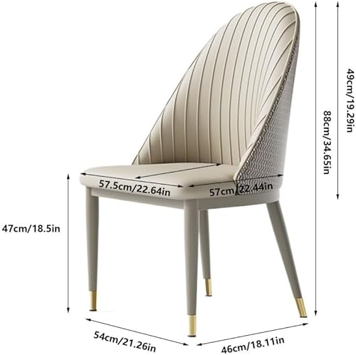 Miniatura 3 de Sillas de comedor, silla de acento tapizada con patas de metal para comedor sala de estar, Sillas para comedor (gris)