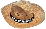 party strohhut geflochtener Strohhut Nashville print factory Strohhut mit Wunschtext Bedruckt auf farbigem Hutband Sonnenhut Sommerhut Hat Partyhut JGA Junggesellenabschied