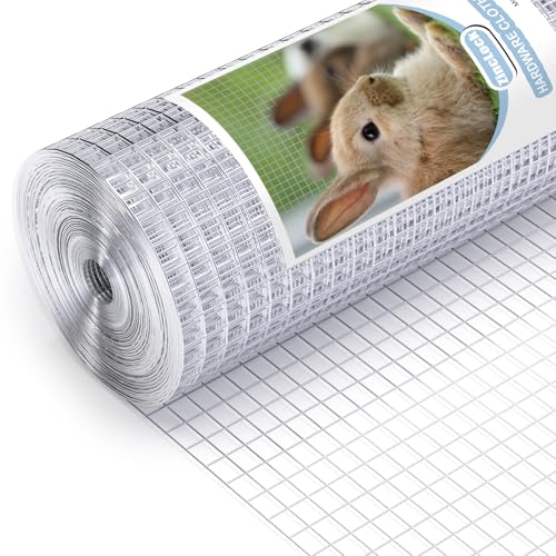 Zinclock Hardware Cloth 1 inch 48 x 100 ft Mesh 17 Gauge Vinyl Hot Dipped Galvanized After Welding Fence Wire Rodent Mesh Preventing Hare Raccoons Foxes Groundhog Poultry Netting