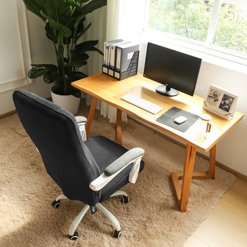 Image of FORCHEER Large Office Chair Covers Stretchable XL Office Chair Cover, Big and Tall Computer Chair Covers (Large,Black)