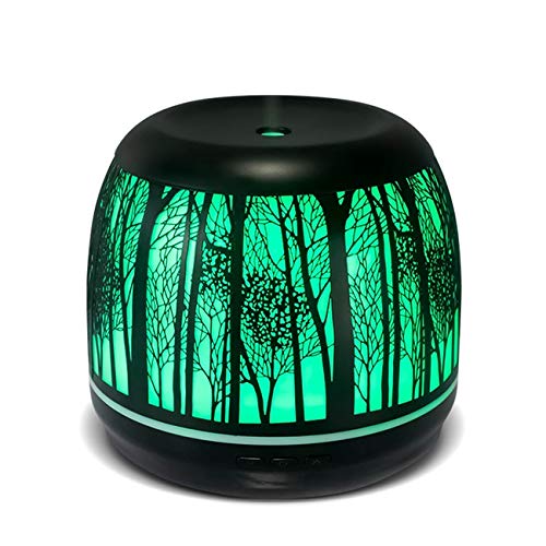 Difusor de aceite esencial de árbol de 16.9 fl oz, luz LED 3D de hierro colorido, humidificador avanzado de niebla fría, difusor mejor calificado