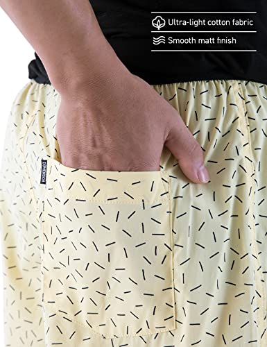 Image of DAMENSCH Men's Cotton Boxers (Pack of 3) (DAM-PRIN-SBX-PACK-3-THL-ABY-MRG-MIX-S Thunder Black, Abstract Yellow, Marble Grey S)