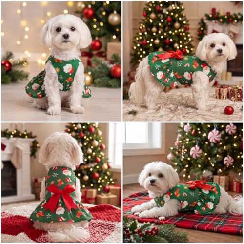 Image of CuteBone Dog Mesh Dress Christmas Puppy Sundress Pet Outfit Summer Fashion for Small Dogs Girl Cat Clothes BF53XXS