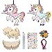 SUNYOK 8 Stück Einhorn Holz Bastelset Einhorn zum Bemalen 3D Puzzle Unicorn mit Pinse Holzfarbe Kunsthandwerk Kinder Spielzeug Geschenk für Mädchen DIY Handwerk Kindergarten