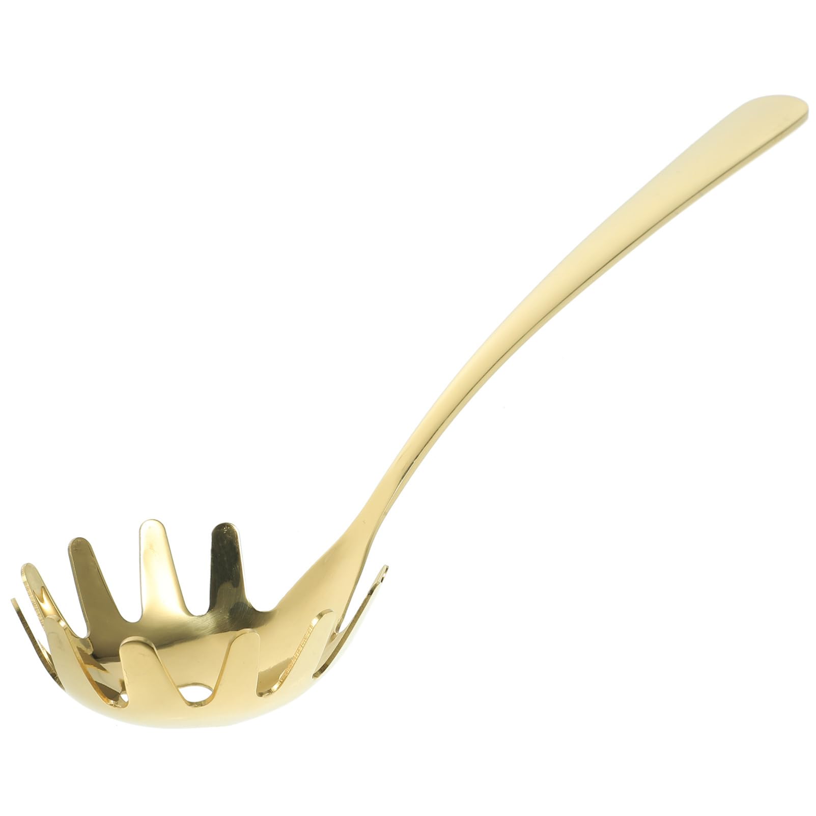 HOLIDYOYO Pink Shell Spaghetti Fork Spaghetti Tongs Pasta Tongs Pasta Utensil Kitchen Skimmer Spoon Dumpling Scoop Kitchen Spoon Fettuccine Noodles Noodle Strainer Golden 304 Stainless Steel