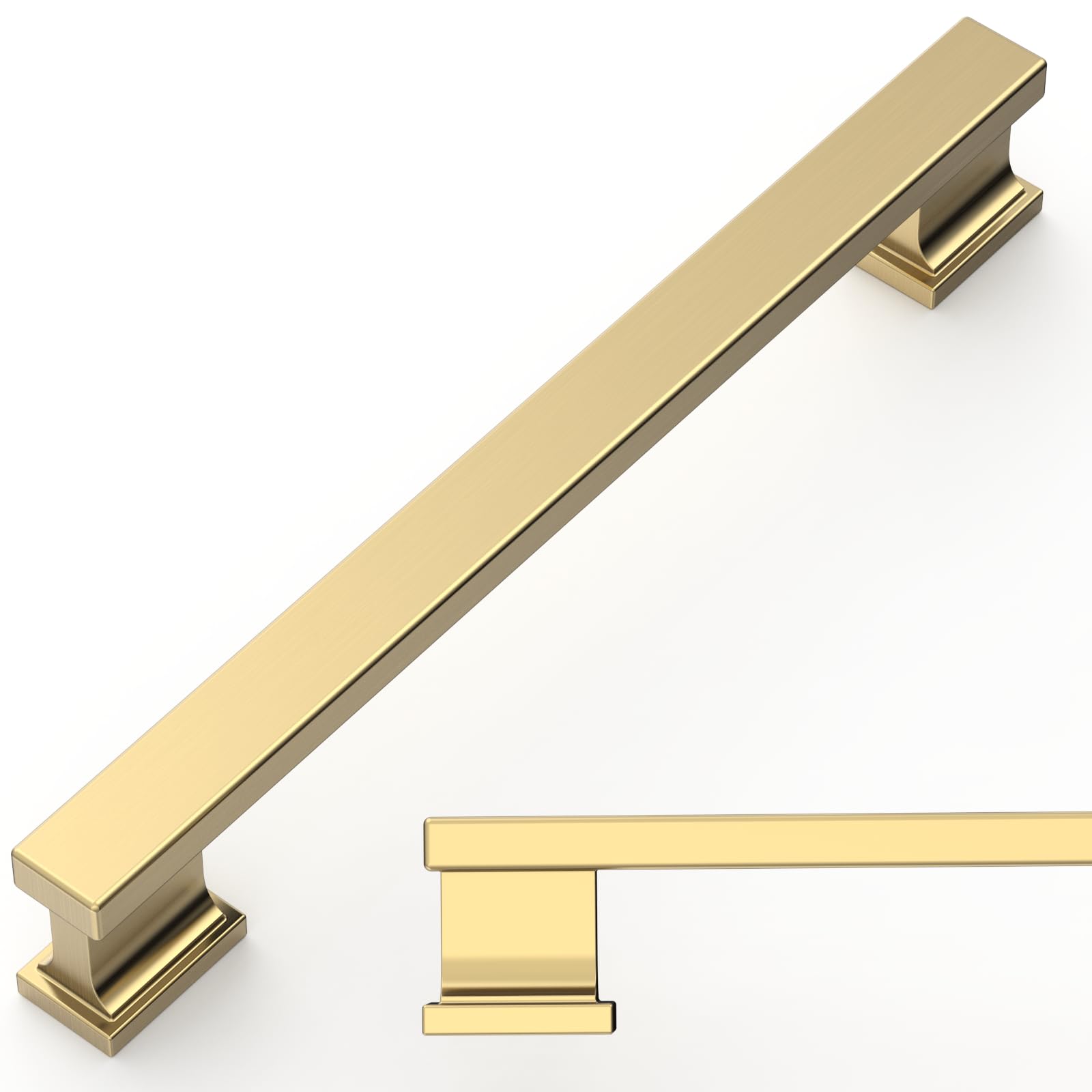 Amerdeco 6 Pack Champagne Bronze Cabinet Pulls, 6.3 Inch(160mm) Hole Centers Kitchen Cabinet Handles, Solid Zinc Alloy Kitchen Cabinet Hardware Drawer Pulls for Dresser Cupboard Wardrobe,AM043