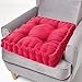ping bu Cojín de refuerzo 100% algodón, cojines de 10 cm de grosor, cojín grande de 50 cm de grosor, cojín cuadrado grande para silla de adultos sillón jardín (45 x 45 cm), rojo