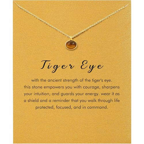 RZKING Tigers Eye Necklace for Women Natural Stone Tigers Eye Stone Jewelry