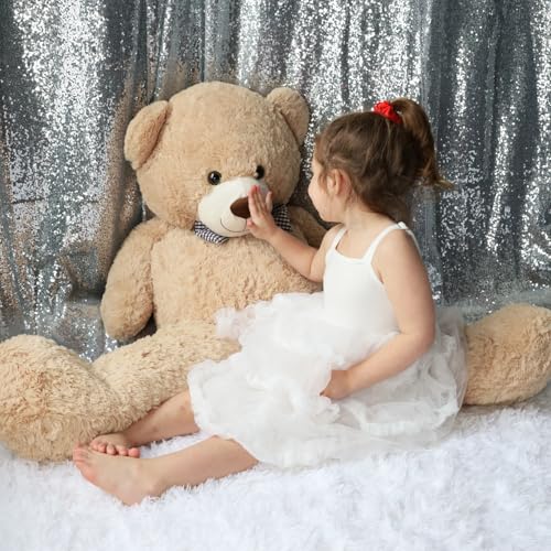 Toys Studio Giant Teddy Bear Plush Stuffed Animals for Girlfriend or Kids 47 Inch, (Light Brown)