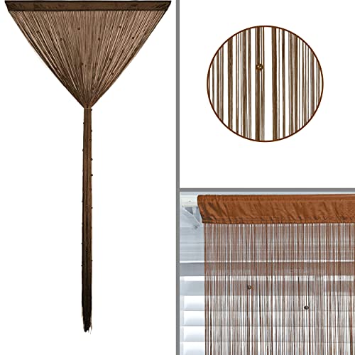 Hsylym Beaded Doorway Curtain Door Beads Dense String Curtains Fringe Hippie Perfect For Wall Hanging Decor Room Divider Privacy Doors Window Closet Doorways Decorations (100X280Cm,Coffee) #TOP3