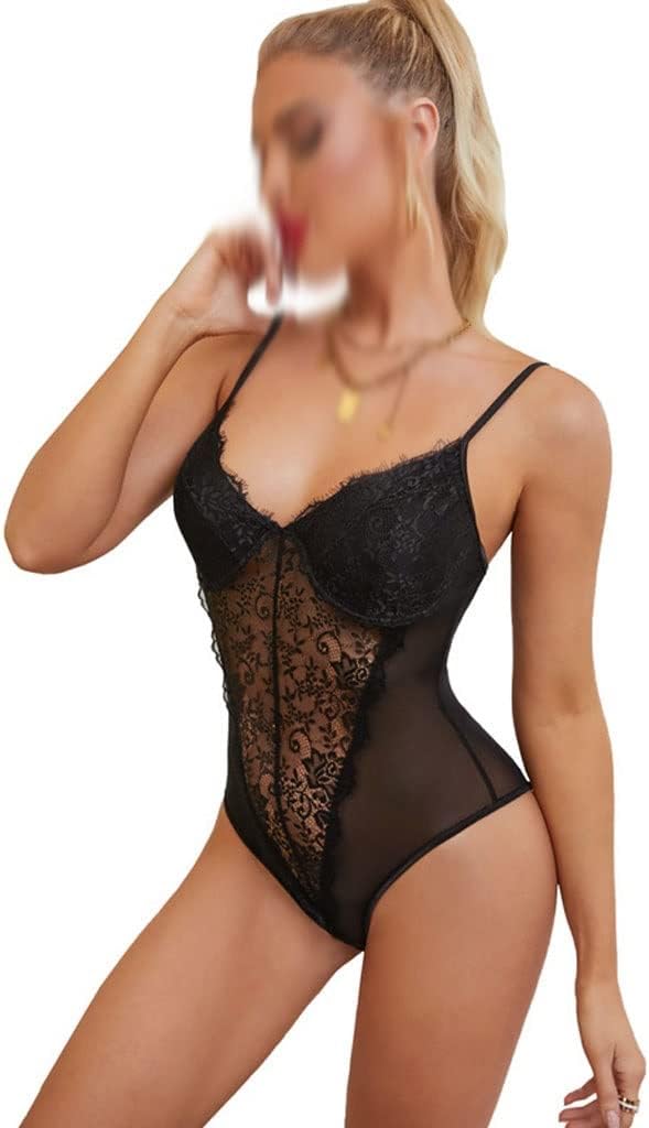 Underwear Lace Mesh See-through Sexy Halter V-neck -piece Pajamas Female