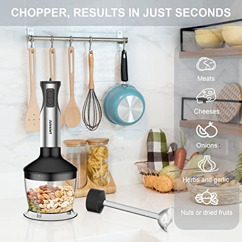 Immersion Hand Blender,5 In1 Emulsion Blender 800W 20 Speed, 500Ml Chopper, 600Ml Beaker, Stainless Steel Whisk And Milk Frother For Smoothie, Baby Food, Sauces,Puree, Soup,Milk Coffee（Bpa-Free） #TOP5