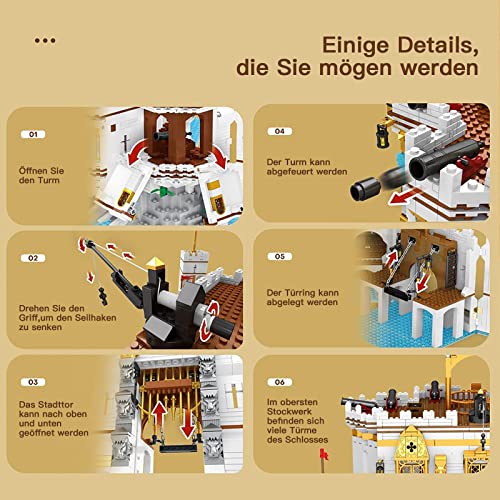 Royal Burg Castle Haus Bausteine, Häuser Modular Buildings, Modell Bausatz Blocks Spielzeug für Kinder und Erwachsene… – Bild 5