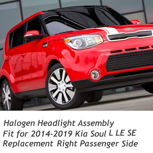 Generic Headlight Assembly for Kia Soul 2014-2019 Halogen Headlamp Replacement Right Passenger Side, Chrome by Generic - Image 7