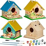 Liliful 2 Sets Wooden DIY Birdhouse Kit, Unfinished Bird...