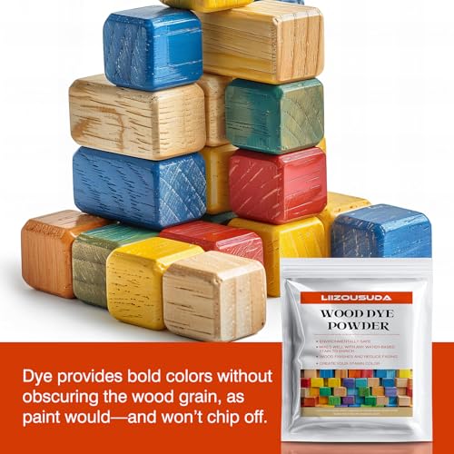 Wood Stain Powdered Solvent - Wood Dye - Indoor and Outdoor Furniture and More - Fast Drying - Wood Dye Powder - Wood Stain for Crafts - 5 Color Kit - Thumbnail 5