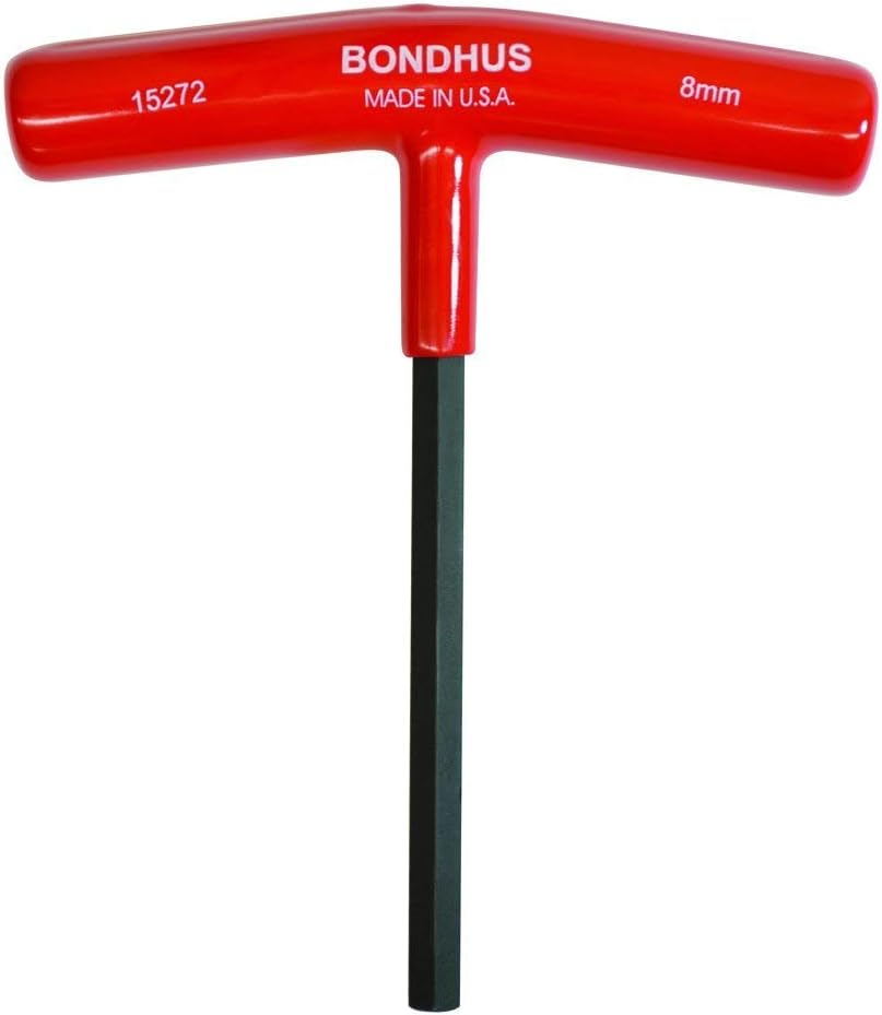 Bondhus 8mm Hex T-Handle Wrench, 6-Inch Length, Multi-Color