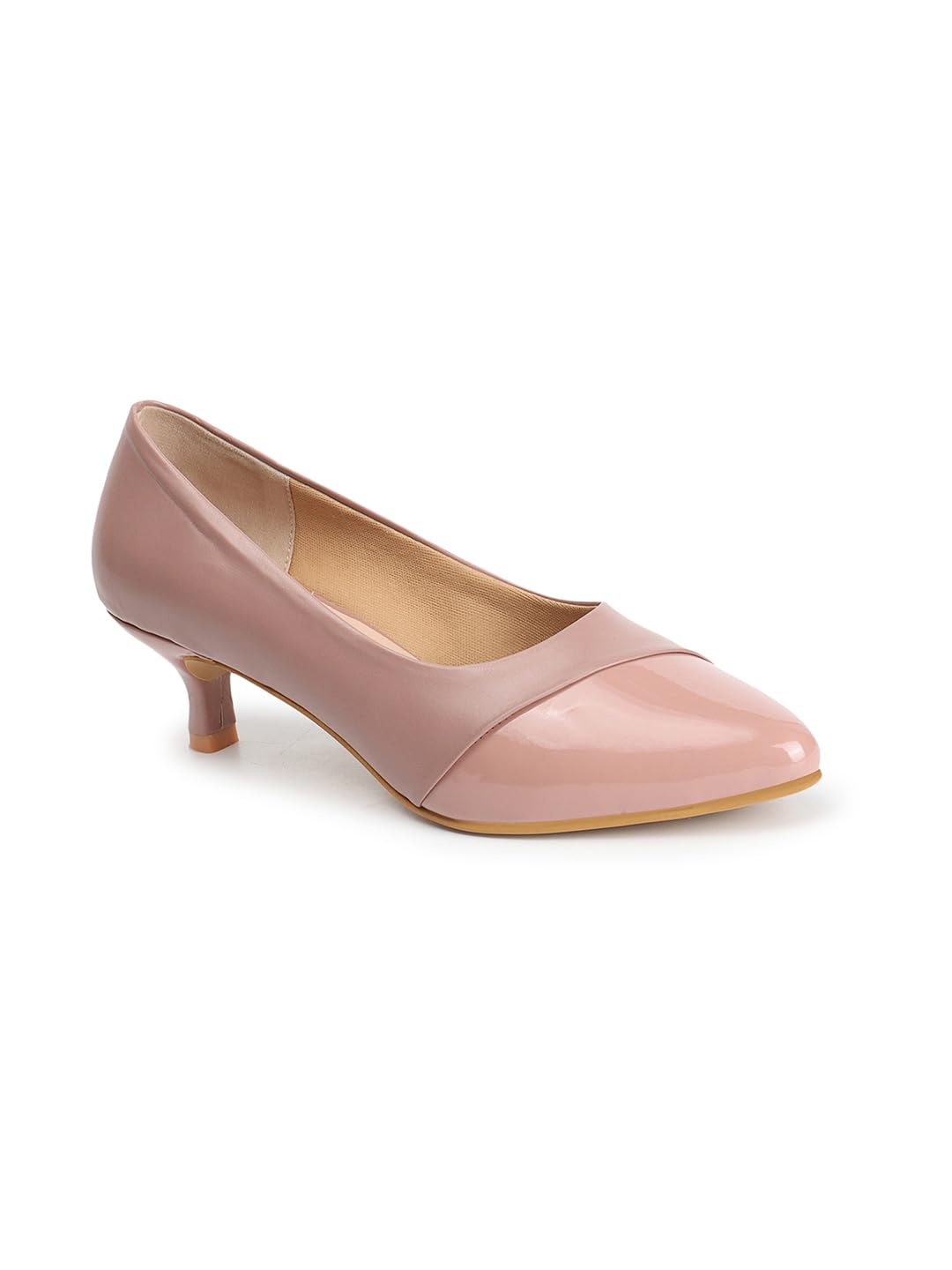 iconics Women's Solid Pointed Toe Kitten Heel Pumps-picture-20