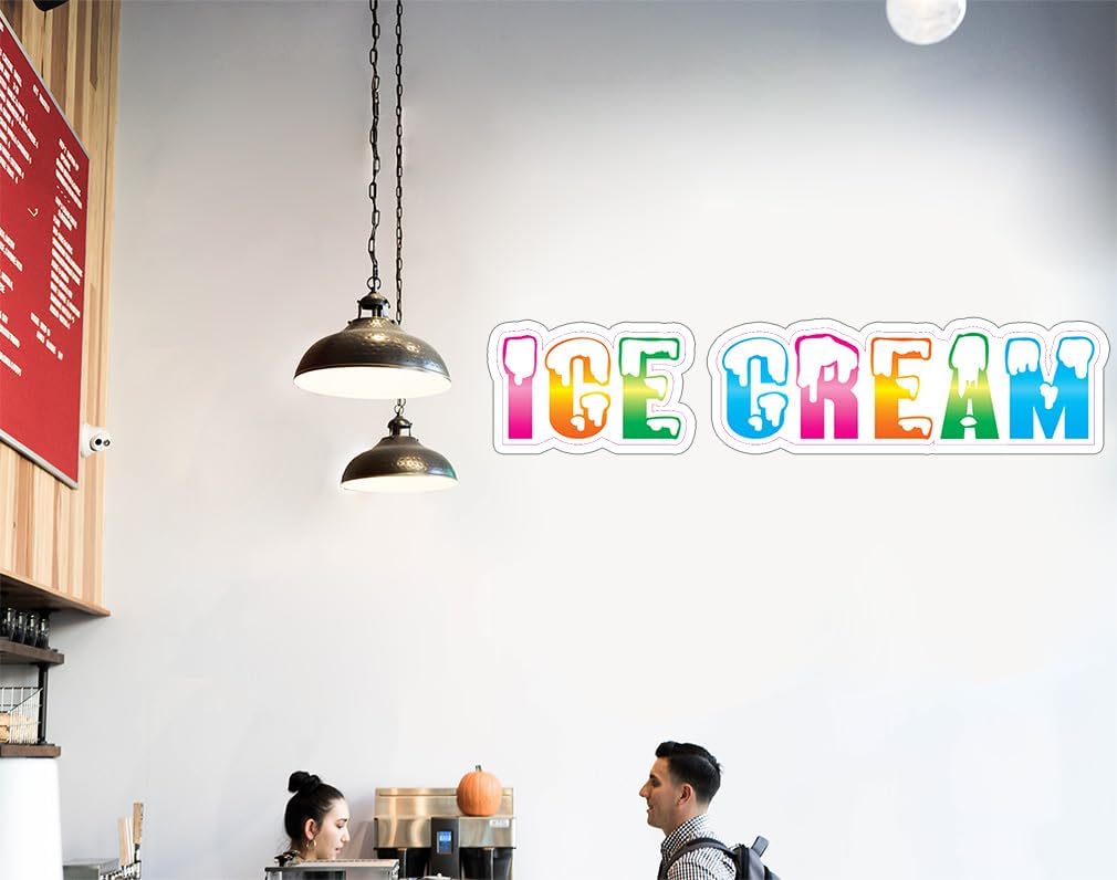 Custom Food Truck Decals Ice Cream Snow Design Food and Beverage Concession Concession Sign 24 in on Longest Side Design Only