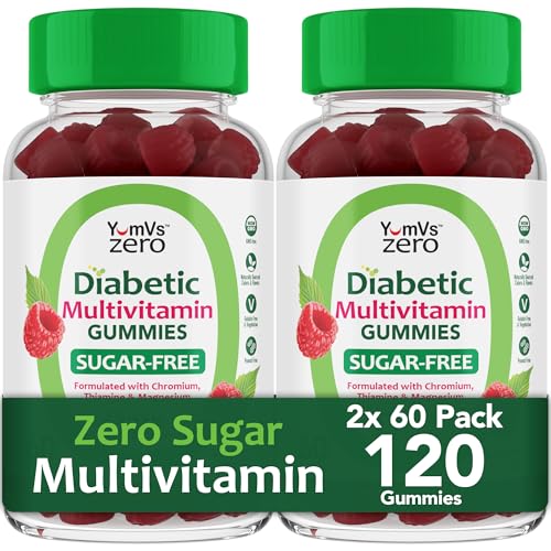 YUM-V'S Multivitamin Gummies | Sugar Free Supplement Vitamins for Women & Men | Chromium, Thiamine