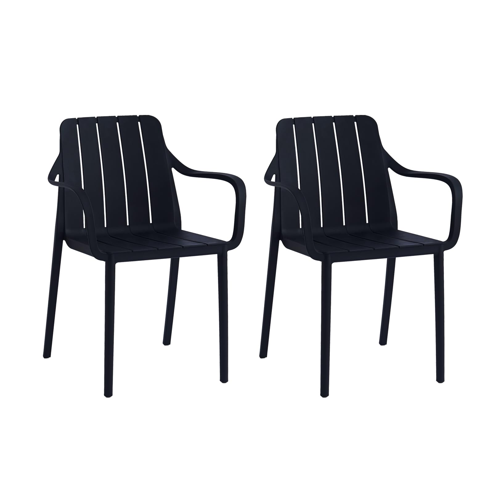 VORTIVO Tuinstoelen, Set Van 2, Stapelbaar, Hoogwaardige Outdoorstoelen In Zwart Weerbestendig Uv Bestendig Tot 200 Kg Voor Balkon Terras En Eetkamer 1981253770 VORTIVO Tuinstoelen, Set Van 2, Stapelbaar, Hoogwaardige Outdoorstoelen In Zwart Weerbestendig Uv Bestendig Tot 200 Kg Voor Balkon Terras En Eetkamer 1981253770