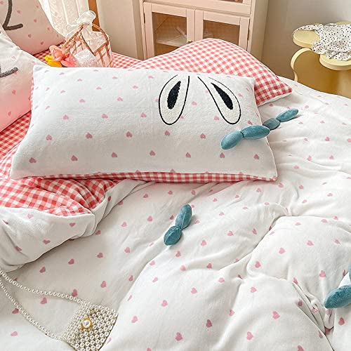 Wczdj Duvet Cover Set Queen,Fleece Velvet Bedding Set Warm Flannel,Duvet Cover Sets Pillowcases Bed Sheet Bedroom For Girls Purple 200230Cm(4Pcs) #TOP3