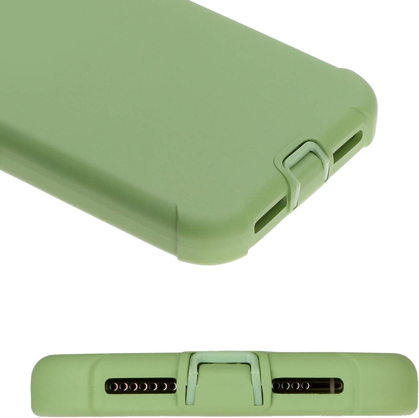 KABIBIN for iPhone Xr Shockproof Rugged Protective Phone Case Soft Silicone Heavy Duty 3 in 1 Full Body Defender Hybrid Cover Durable Hard Plastic Solid Bumper Shell 6.1inch (Matcha Green)