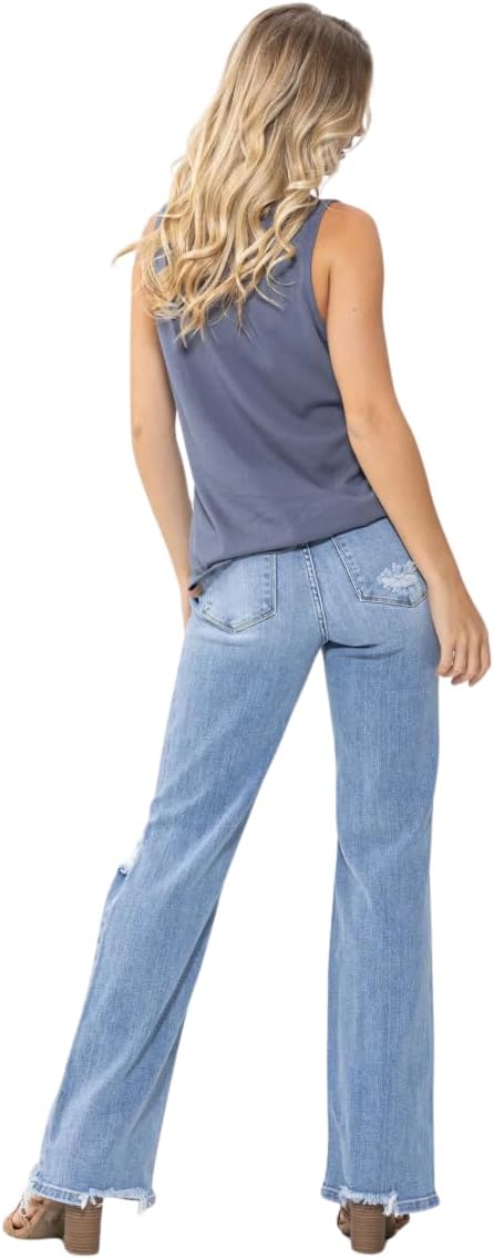 Judy Blue High Rise 90's Straight Jeans in Light Wash - Image 8