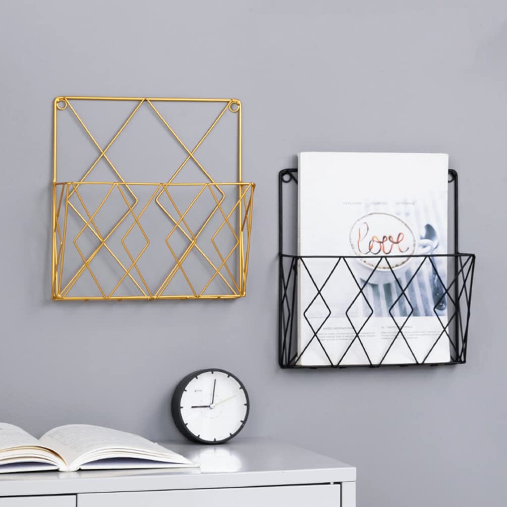 Zerodeko 2pcs Wall-mounted Magazine Rack Elegant File Organizer for Home Office Smooth Storage for Documents Books and Magazines for Dorms and Organizing Spaces