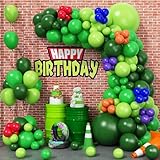 Turtle Balloons Turtle Birthday Party Decorations, Balloon Garland Arch Kit, Dark Green Sage Green Latex Balloons for Cartoon Turtle Theme Video Game Baby Shower Birthday Party Decor