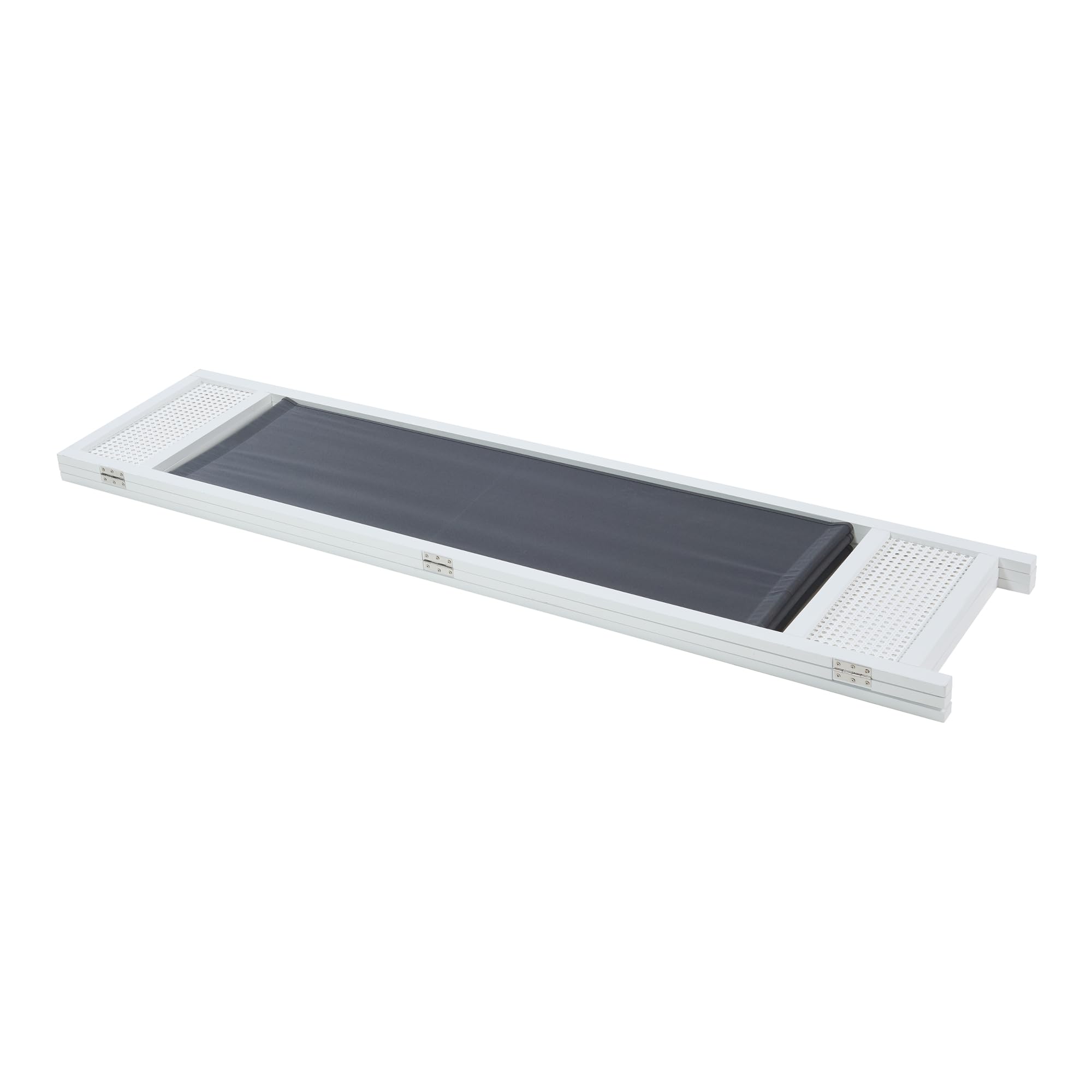 [en.casa] Paravent Style Espagnol pour Intérieur Séparateur de Pièce à 3 Panneaux Cloison Pliable et Facile à Déplacer pour Salon Chambre Bambou PVC Polyester 120 x 170 cm Blanc Gris Foncé