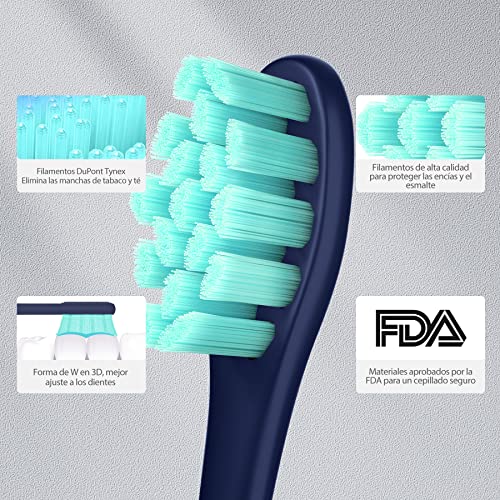 Cepillo de dientes eléctrico sónico Oclean Flow, Cepillo electrico con 180 días de duración, 76000 Movimientos por minuto, 5 Modos, IPX7 Impermeable y Temporizador, Cabezal de Cepillo DuPont™，Azul - imagen 5