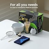 TEANAGOO Zestaw do japońskiej herbaty (7-częściowy) Miska Matcha z dziobkiem Bambusowa Trzepaczka Matcha (Chasen) Łopata (Chashaku) Uchwyt Trzepaczki Matcha Zestaw Trzepaczek Matcha N3 Jasnoszary