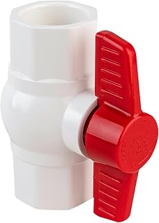 LESSO 1 PCS 1.5 inch PVC Ball Valves, Ball Valve Water Shut Off Valves, 1-1/2 inch PVC Ball Valves Slip, Pipe Fittings, Rated at 160 PSI, Socket (1-1/2'' - 1 pack)