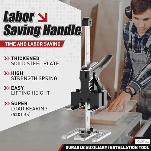 Image of XClifes Labor Saving Handle 2 Pack, 12 In Construction Jack, Wall Tile Locator, Multi-Function Height Adjustment Lifting Device, Door Panel Lifting Cabinet Jack,Raised by 6.6 in,Load 520 LBS
