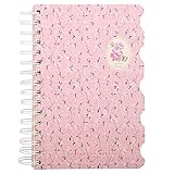 5 Subject Notebook，Wide Ruled Spiral Notebooks，A5 Travelers Notebook, Colored Dividers with Tabs, Cute Floral Notepad, Hardcover Journal Memo Planner for School Kids Girls Women, 5.7”×8.27”, 300 Pages