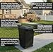45-Gallon Heavy-Duty Wheeled Garbage Can - Plastic Trash Bin with Attached Lid for Residential, Commercial & Industrial Use - Black