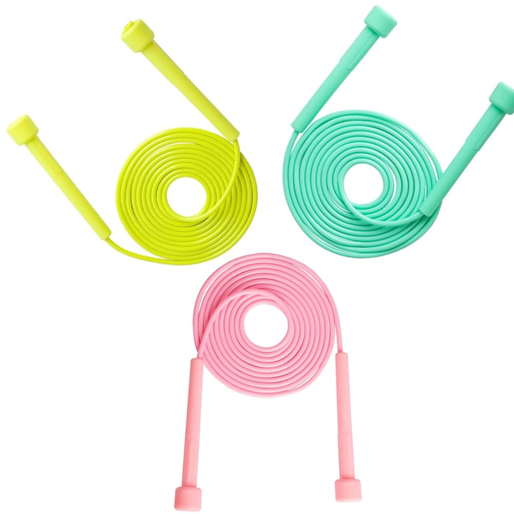 Adjustable Jump Ropes Set of 3 Colourful Skipping Rope for Outdoor and ...