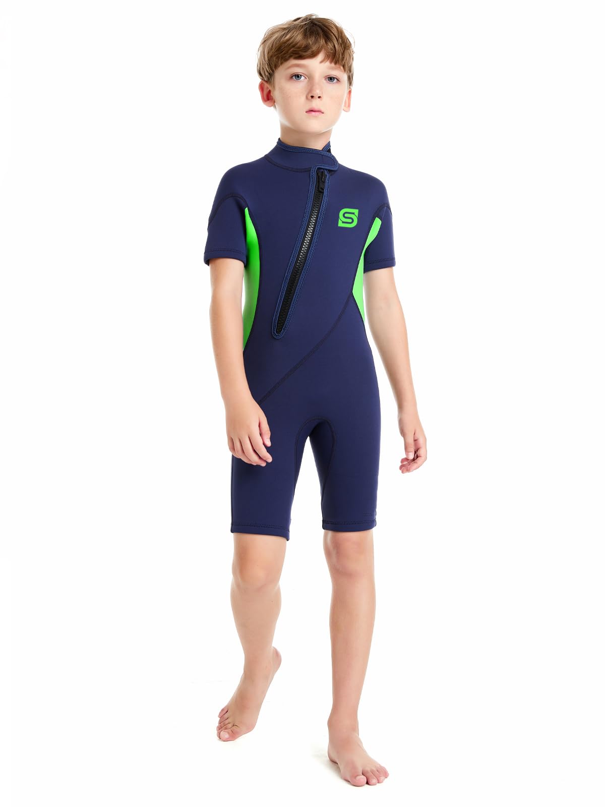 Summshall Neoprenanzug Kinder，2MM Neopren Shorty Wärmender Badeanzüge für Mädchen Jungen Thermal Taucheranzug Ultra Stretch Wetsuits für Wassersport