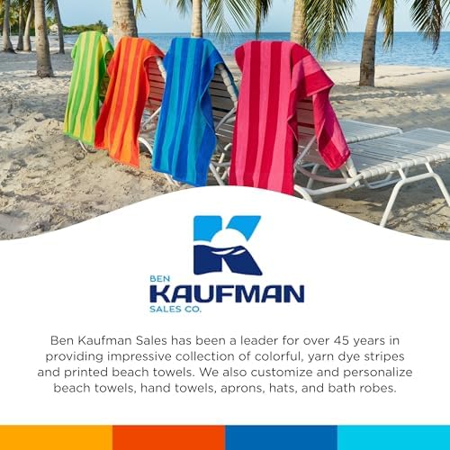 Kaufman - Soft Oversized Beach Towels in Bulk | 29" x 58" Velour Striped Towel | Absorbent, Quick-Drying | 100% Cotton Thick Towels (4 Pack) — view 7