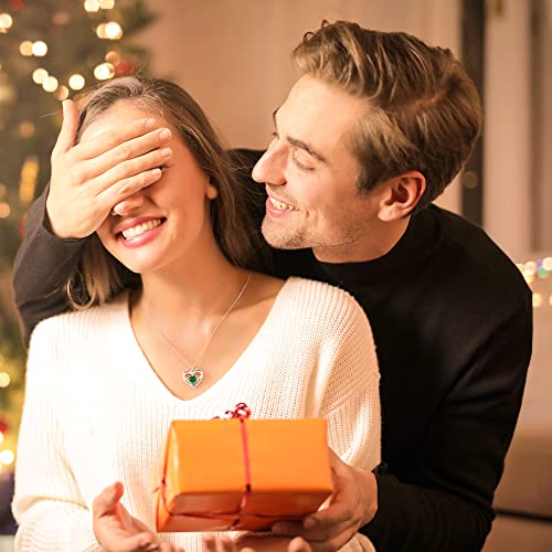 Louisa Secret Love Heart Birthstone Necklaces For Women, 925 Sterling Silver Women Pendant Necklace, Mother’s Day Birthday Anniversary Jewelry Gift For Woman Mother Mom Wife Her Girlfriend Girl #TOP1