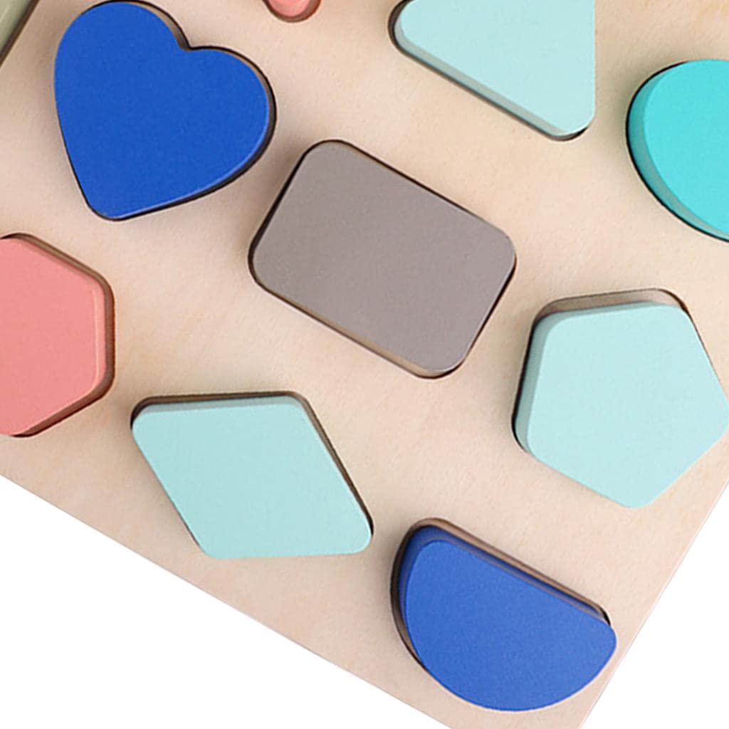 Puzzle Juego Educativo Tablero de Madera Bloques Apilables para Desarrollo Niños Bebés Motricidad Fina Coordinación Mano Ojo Apre, Shape