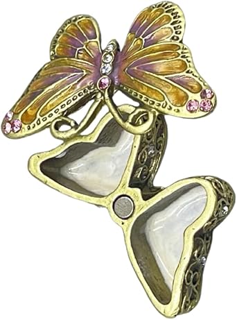 Hand Painted Enameled Decorative Trinket Box,Hinged Jewelry Trinket Box Gift