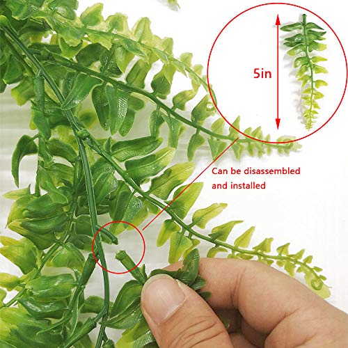 Musdoney Artificial Plants Boston Ferns Fake Vines Hanging Ivy Decor Plastic Greenery For Wall Indoor Outdoor Hanging Baskets Wedding Garland Decor (Pack Of 2) #TOP5